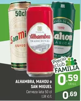 Oferta de San - Alhambra, Mahou O San Miguel por 0,69€ en Coviran