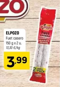 Oferta de Elpozo - Fuet Casero por 3,99€ en Coviran