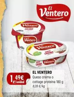 Oferta de El Ventero - Queso Crema O Cottage Proteina por 1,49€ en Coviran