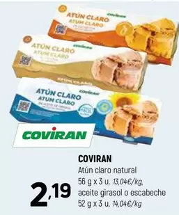 Oferta de Coviran - Atún Claro Natural por 2,19€ en Coviran