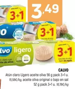 Oferta de Calvo - Atun Claro Ligero Aceite Oliva por 3,49€ en Coviran