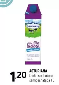 Oferta de La Asturiana - Leche Sin Lactosa Semidesnatada por 1,2€ en Coviran