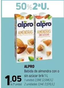 Oferta de Alpro - Bebida De Almendra Con O Sin Azucar por 1,05€ en Coviran