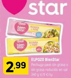 Oferta de Elpozo - Bienstar Pechuga Pavo Sin Grasa O Sin Grasa Reducido En Sal por 2,99€ en Coviran