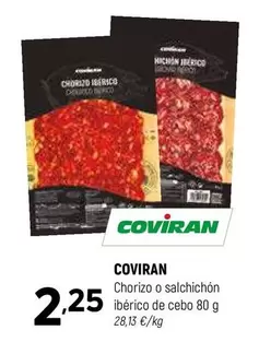 Oferta de Coviran - Chorizo O Salchichon Iberico De Cebo por 2,25€ en Coviran