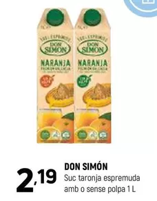 Oferta de Don Simón - Suc Taronja Espremuda Amb O Sense Polpa por 2,19€ en Coviran