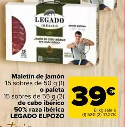 Oferta de Legado ElPozo - Maletin De Jamon O Paleta De Cebo Iberico 50% Raza Iberica por 39€ en Carrefour