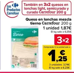 Oferta de Carrefour - Queso En Lonchas Mezcla Tierno  en Carrefour