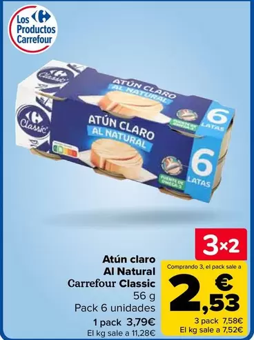 Oferta de Carrefour - Atún Claro  Al Natural Classic en Carrefour