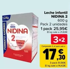 Oferta de Nidina - Leche Infantil 2 en Carrefour