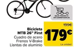 Oferta de Toplife - Bicicleta  Mtb 26" First por 179€ en Carrefour