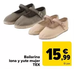 Oferta de Tex - Bailarina Lona Y Yute Mujer  por 15,99€ en Carrefour