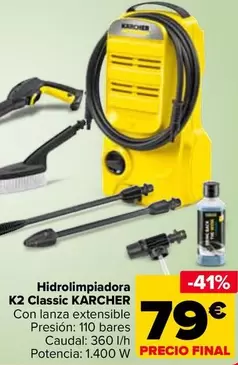 Oferta de Kärcher - Hidrolimpiadora  K2 Classic  por 79€ en Carrefour