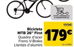 Oferta de Toplife - Bicicleta  Mtb 26" First por 179€ en Carrefour