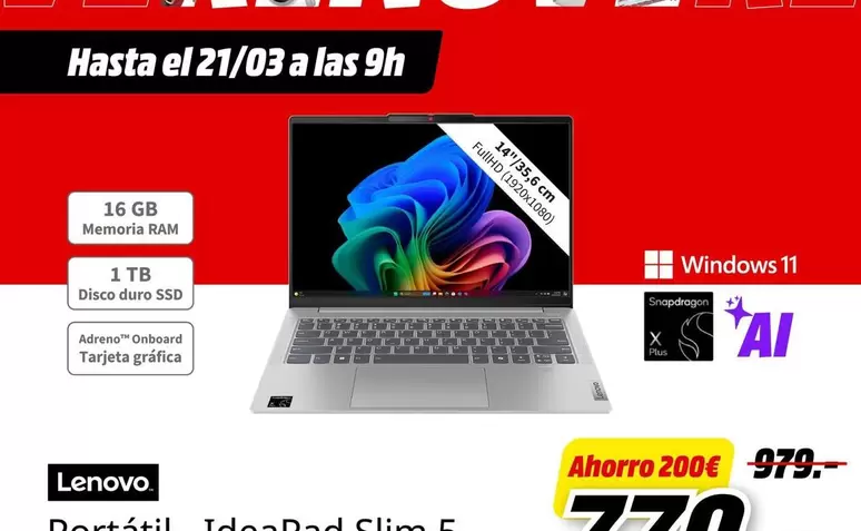 Oferta de Lenovo - Portatil Idospad Climax por 570€ en MediaMarkt