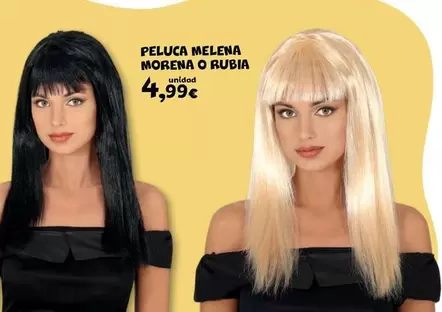 Oferta de Rubia - Peluca Melena Morena O por 4,99€ en Toy Planet