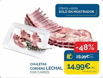 Oferta de Solo - Chuletas Cordero Lechal Por Carres por 14,99€ en Supermercados La Despensa