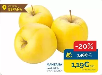 Oferta de Origen - Manzana Golden por 1,19€ en Cash Ecofamilia