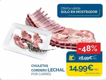 Oferta de Solo - Chuletas Cordero Lechal Por Carres por 14,99€ en Cash Ecofamilia