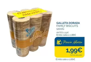 Oferta de Family Biscuits - Galleta Dorada por 1,99€ en Cash Ecofamilia