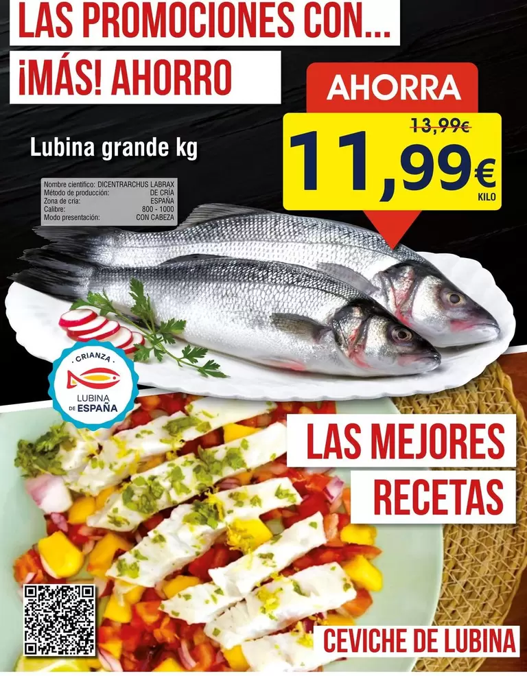 Oferta de Lubina Grande por 11,99€ en Froiz