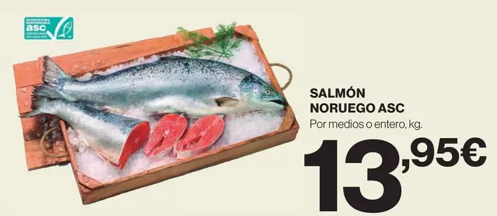 Oferta de Salmón Noruego Asc por 13,95€ en Hipercor