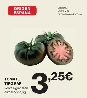 Oferta de Origen - Tomate Tipo Raf por 3,25€ en Hipercor