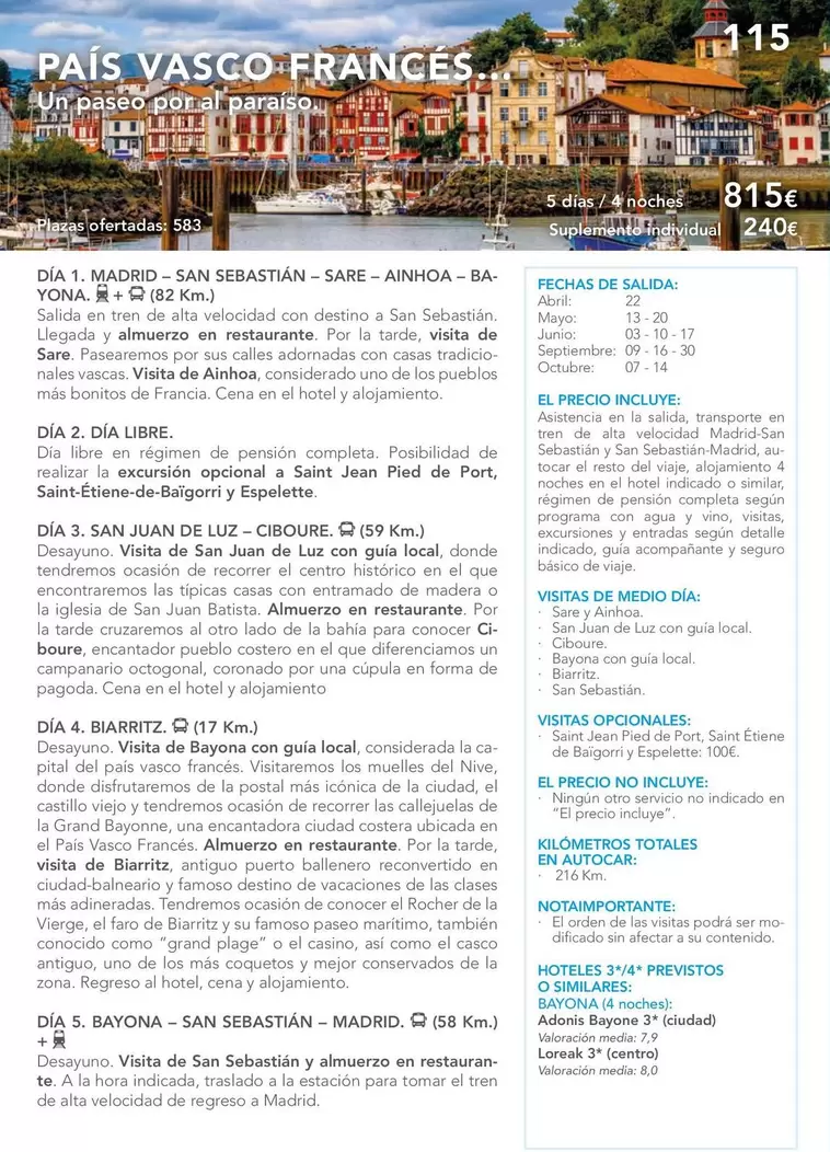 Oferta de Pais Vasco Frances por 815€ en Nautalia Viajes