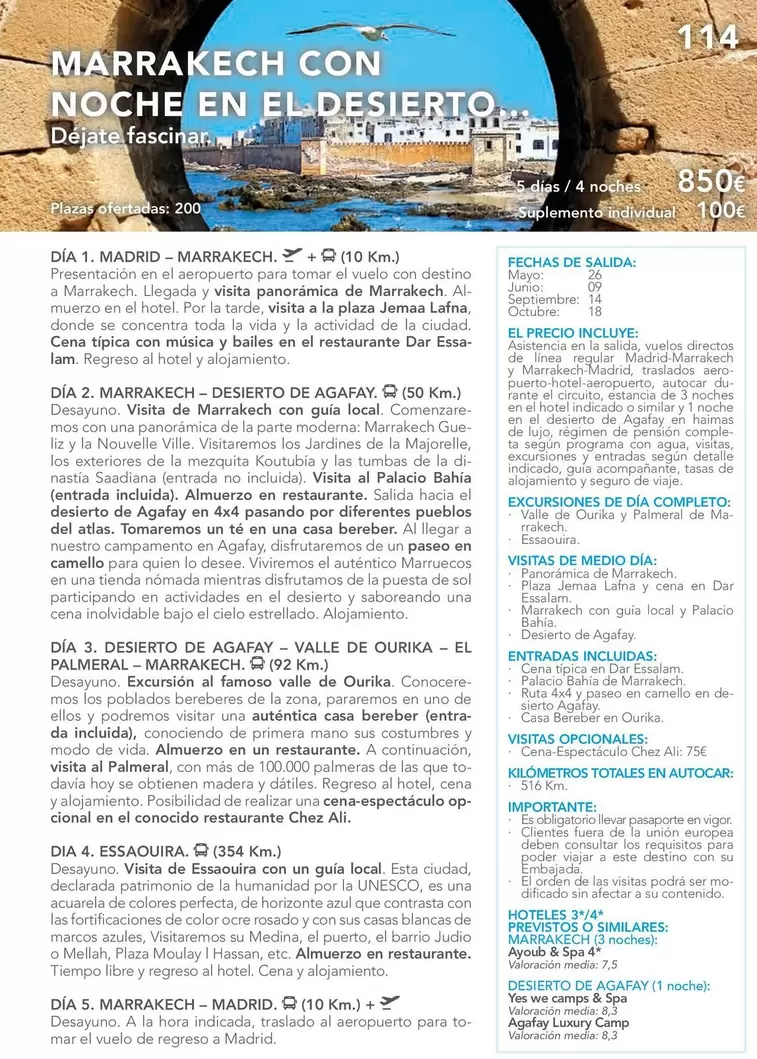 Oferta de Marrakech Con Noche En El Desierto por 850€ en Nautalia Viajes