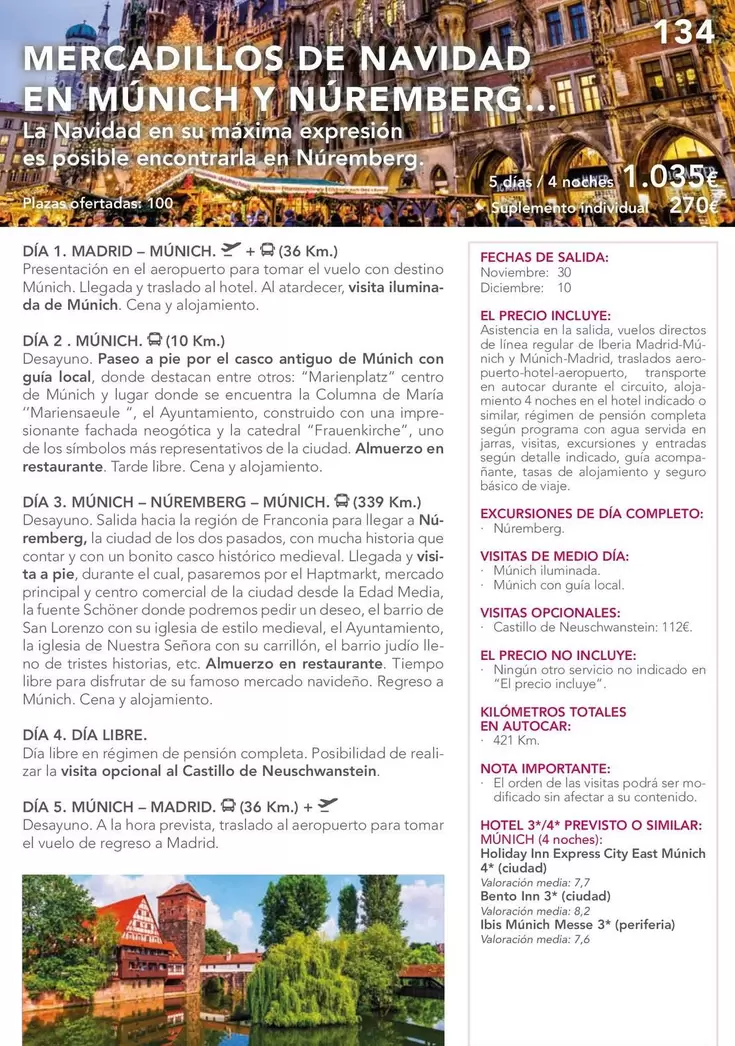 Oferta de Mercadillos De Navidad En Munich Y Nuremberga por 1035€ en Nautalia Viajes