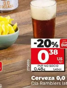 Oferta de Dia Ramblers - Cerveza 0,0 Tostada por 0,38€ en Dia