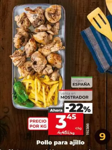 Oferta de Pollo Para Ajillo por 3,45€ en Dia