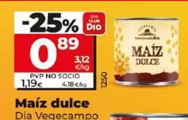 Oferta de Dia Vegecampo - Maiz Dulce por 0,89€ en Dia