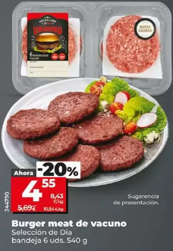 Oferta de Seleccion De Dia - Burger Meat De Vacuno por 4,55€ en Dia