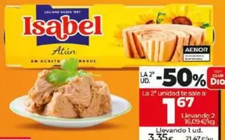 Oferta de Isabel - Atún En Aceite De Girasol por 3,35€ en Dia