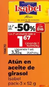 Oferta de Isabel - Atun En Aceite De Girasol por 3,35€ en Dia