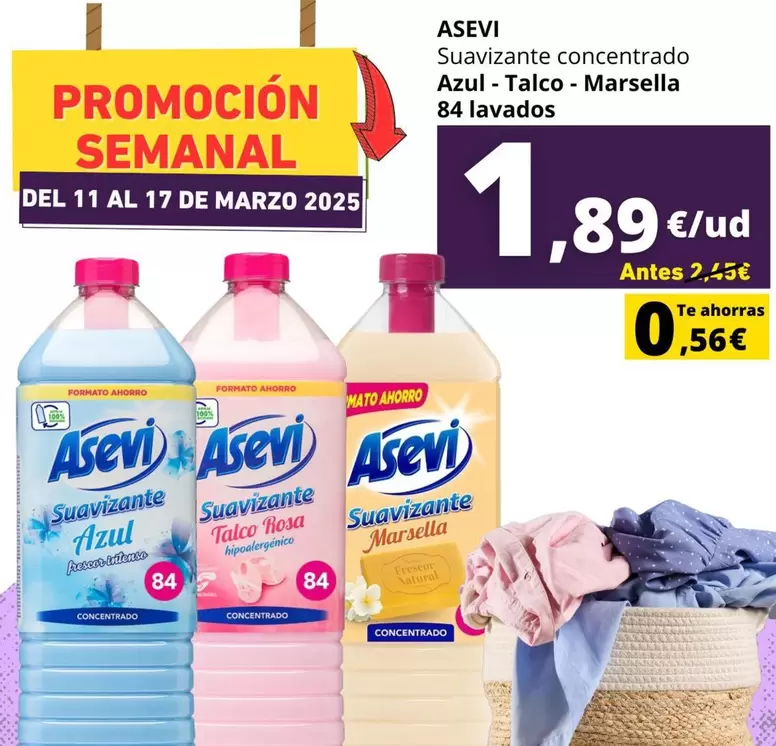 Oferta de Asevi - Suavizante Concentrado por 1,89€ en Supermercados Tu Alteza