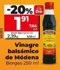 Oferta de Borges - Vinagre Balsámico De Modena por 1,91€ en Dia