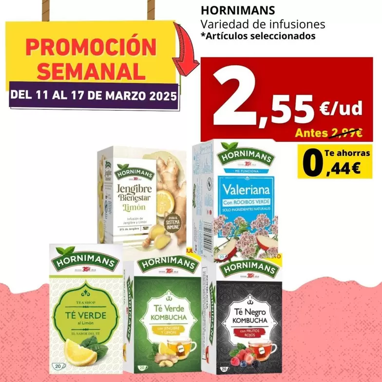 Oferta de Hornimans - Variedad De Infusiones Articulos Seleccionados por 2,55€ en Tu Trébol Hipermercados