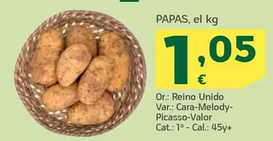 Oferta de Papas por 1,05€ en HiperDino