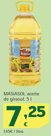 Oferta de Masíasol - Aceite De Girasol por 7,25€ en HiperDino