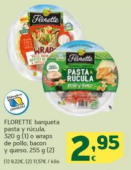 Oferta de Florette - Barqueta Pasta Y Rúcula por 2,95€ en HiperDino