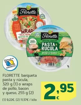 Oferta de Florette - Barqueta Pasta Y Rúcula por 2,95€ en HiperDino