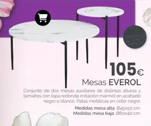 Oferta de Blanco - Mesas Everol por 105€ en MyMobel