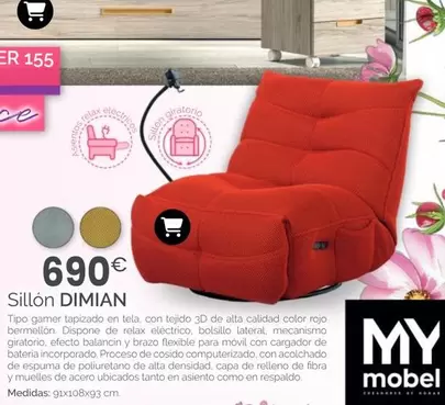 Oferta de Sillón Dimian por 690€ en MyMobel