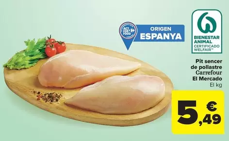 Oferta de Carrefour - Pt Sencer De Pollastre El Mercado por 5,49€ en Carrefour Market