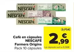 Oferta de Nescafé - Cafe En Capsules Farmers Origins por 2,99€ en Carrefour Market