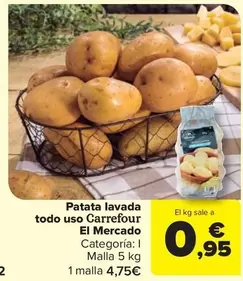 Oferta de Carrefour El Mercado - Patata Lavada Todo Uso por 0,95€ en Carrefour Market