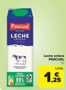 Oferta de Pascual - Leche Entera por 1,25€ en Carrefour Market