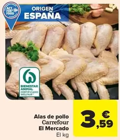 Oferta de Carrefour - Alas De Pollo El Mercado por 3,59€ en Carrefour Market